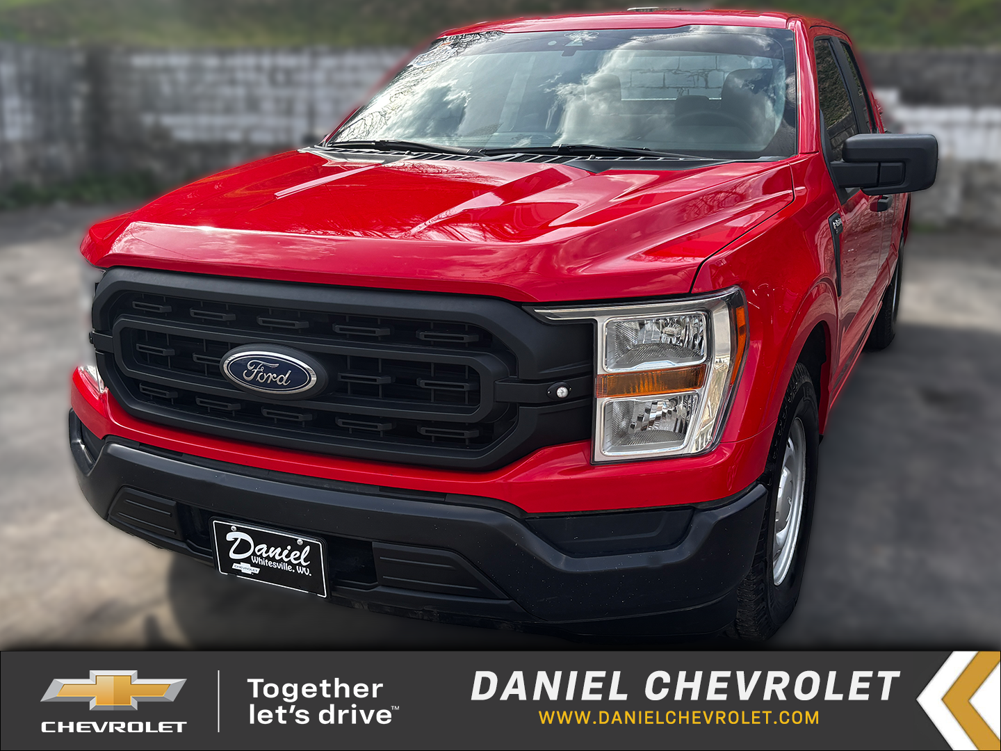 2021 Ford F-150 XL in Red — front three-quarter view
