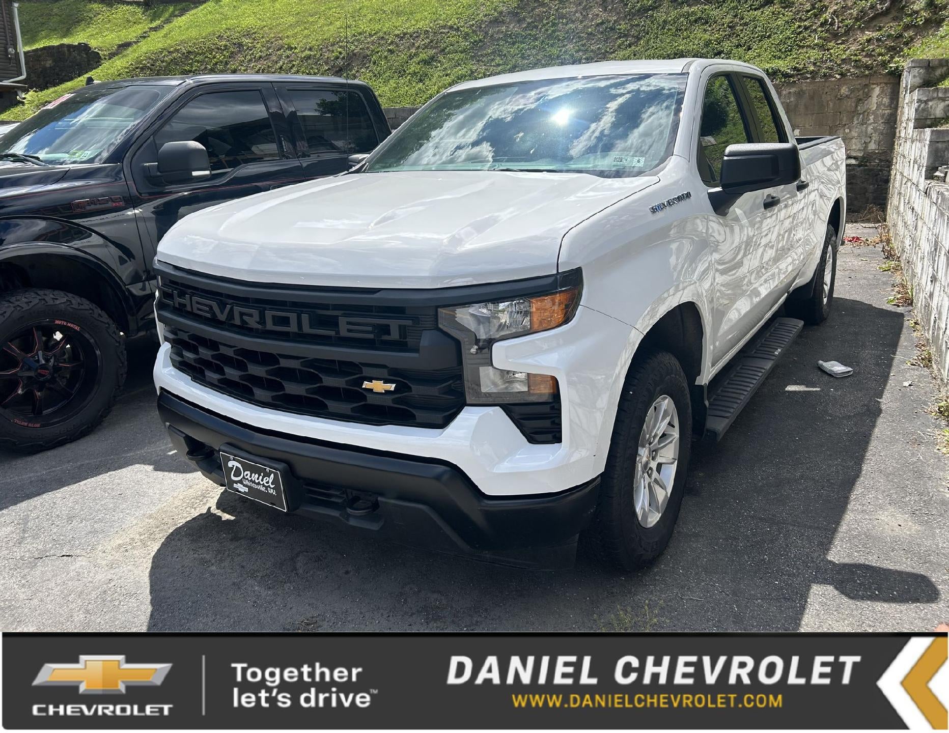2023 Chevrolet Silverado 1500 WT in Summit White — front three-quarter view