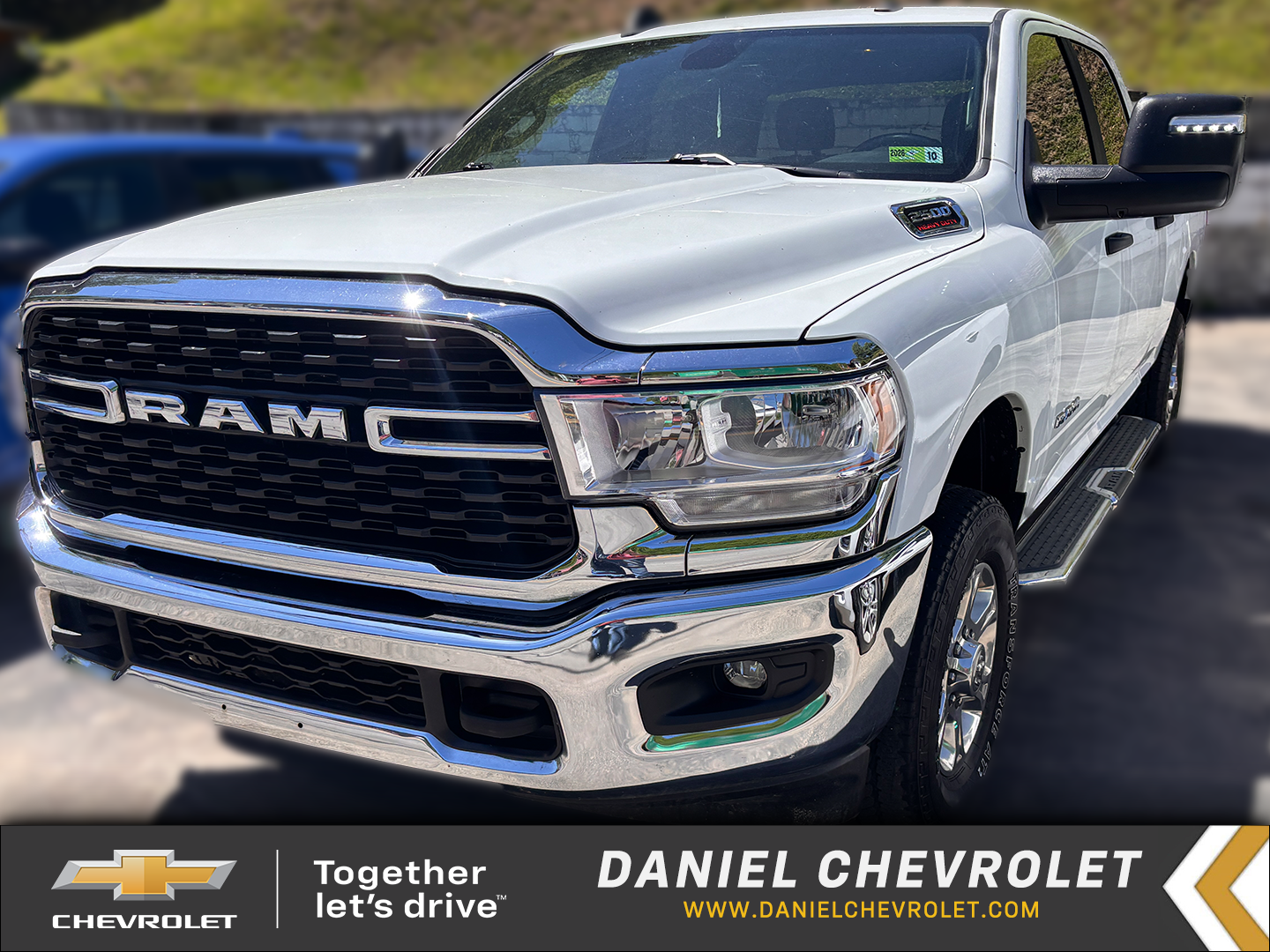 2024 RAM 2500 Big Horn in White — front three-quarter view