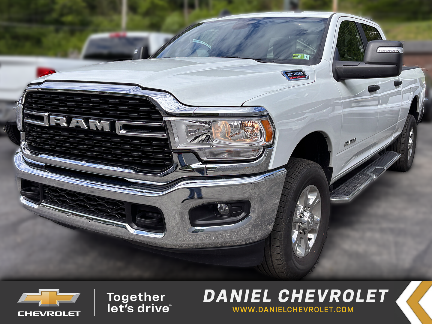 2024 RAM 2500 Big Horn in White — front three-quarter view