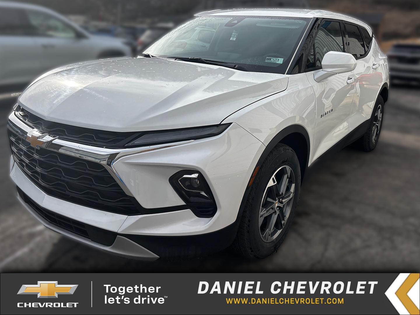 2025 Chevrolet Blazer 2LT in Summit White — front three-quarter view