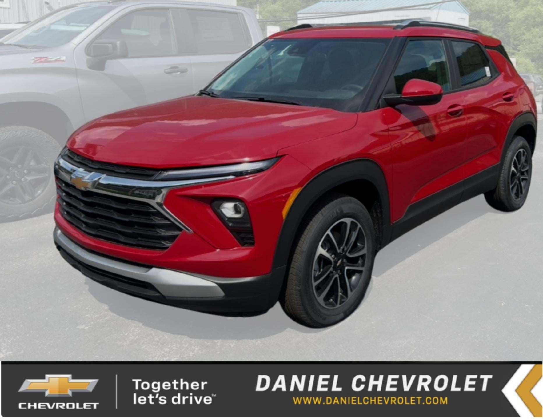 2026 Chevrolet Trailblazer LT in Apex Red — front three-quarter view